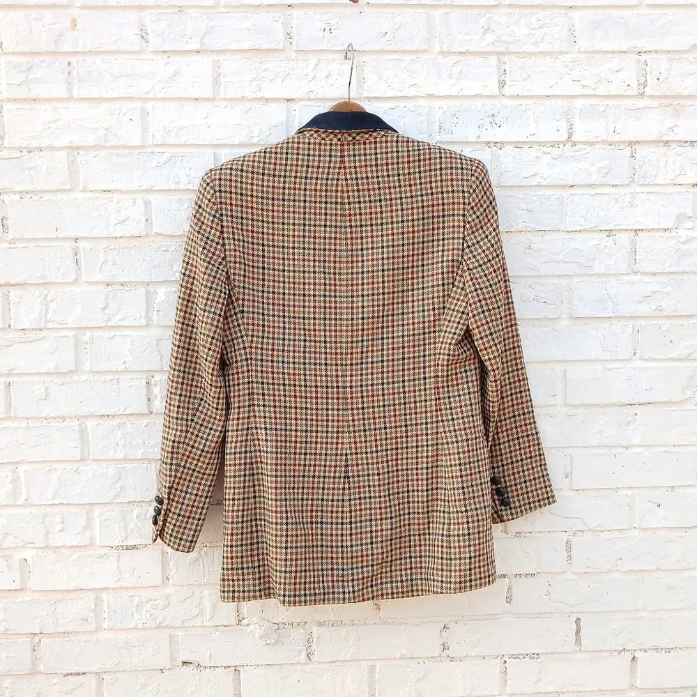 Vintage Talbots Wool Plaid Blazer Size 4 Petite - Picture 8 of 8